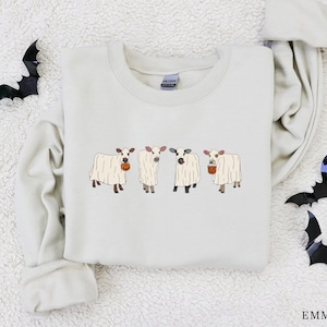 Halloween Sweatshirt, Ghost Cows Sweatshirt, Halloween Crewneck, Ghost Shirt, Cow Lover Gift, Funny Halloween, Fall Shirt, Halloween Sweater