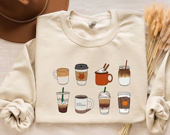 Pumpkin Spice Sweatshirt, Fall Coffee Lover Shirt, Cozy Autumn Crewneck, Unisex PSL Sweatshirt, Pumpkin Shirt, Cute Fall Pullover