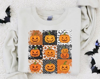 Halloween Sweatshirt, Pumpkin Sweatshirt, Fall Sweater, Jack-o-Lantern Sweatshirt, Halloween Crewneck, Spooky Season, Womens Fall Shirts