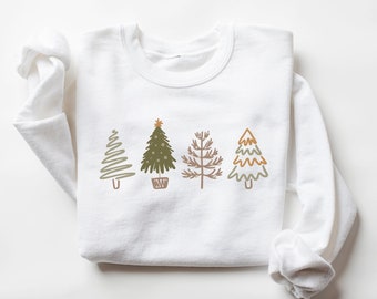 Sweat-shirt de Noël, Col rond de Noël, Pull de Noël, Sweat-shirt d’arbre de Noël, Sweat-shirt d’hiver, Sweat-shirt de Noël pour femmes