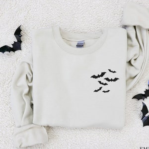 Embroidered Bats Sweatshirt, Halloween Sweatshirt, Its Frickin Bats, Fall Sweatshirt Women, Halloween Crewneck, Ghost Shirt, Spooky Season