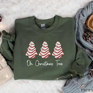 Oh Christmas Tree Sweatshirt, Christmas Cake Sweatshirt, Merry and Bright, Christmas Tree Sweatshirt, Merry Christmas, Xmas Holiday Shirts
