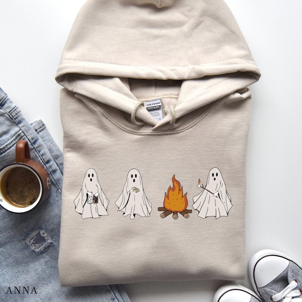 Halloween Hoodie, Ghost Hoodie, Camping Hoodie, Funny Fall Shirt, Halloween Pullover, Halloween Sweater, Fall Sweatshirt, Fall Hoodie