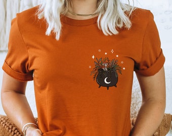Halloween Shirt, Witch Shirt, Witchy Clothing, Floral Cauldron Shirt, Halloween Witch Shirt, Spooky Season, Halloween T-Shirt, Fall Shirts