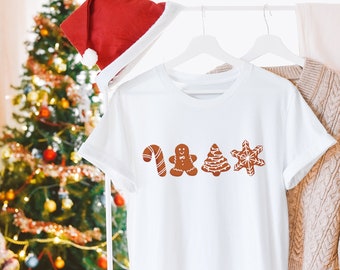 Peperkoek Cookies Shirt, Kerst shirt voor vrouwen, Kerst T-Shirt, Kerstmis Graphic Tee, Vakantie Shirt, Winter Shirt, Christmas Tee