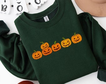 Pumpkin Sweatshirt, Pumpkin Sweater, Jack-o-Lantern Sweatshirt, Halloween Crewneck Sweatshirt, Halloween Sweater, Spooky Season, Fall Shirts
