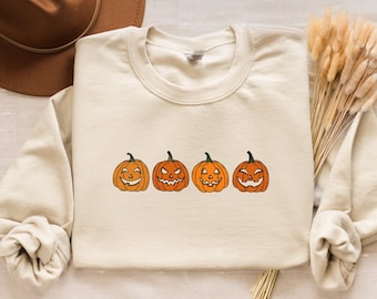 Halloween Sweatshirt, Halloween Sweater, Halloween Crewneck, Jack-o-Lantern Sweatshirt, Pumpkin Sweatshirt, Halloween Shirt, Fall Shirts