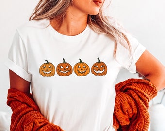 Halloween Shirt, Pumpkin Shirt, Jack-o-Lantern Shirt, Halloween Graphic Tees, Spooky Season Shirt, Halloween T-Shirt, Fall Shirts for Women
