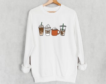 Fall Coffee Sweatshirt, Fall Crewneck, Pumpkin Spice Sweatshirt, Cute Fall Sweatshirt for Women, Coffee Sweatshirt, Halloween Shirt