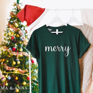 Camisa alegre, camisas de Navidad para mujeres, camisa de Feliz Navidad, camiseta de Navidad, camisa de Navidad para damas, camisas de navidad, camisetas de Navidad