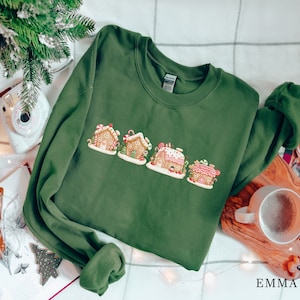 Gingerbread Sweatshirt, Christmas Sweatshirt for Women, Christmas Sweater, Christmas Crewneck, Gingerbread House Shirt, Christmas Shirts