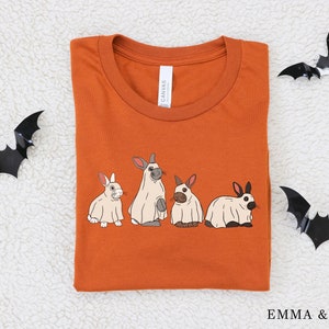 Camicia di Halloween, Camicia di Coniglio Fantasma, Girocollo di Halloween, Camicie autunnali, Camicia Fantasma, Stagione Spettrale, Regalo Amante del Coniglio, Camicia Coniglio, Coniglietti