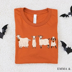 Halloween Shirt, Halloween T-Shirt, Ghost Goat Shirt, Ghost Shirt, Goat Lover Gift, Funny Halloween Animals, Fall Shirt, Halloween Graphic