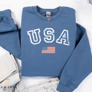 4th of July Sweatshirt, Vintage USA Shirt, 4th of July Shirt, Fourth of July Crewneck, USA Sweatshirt, Independence Day, Patriotic Shirt
