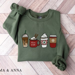 Christmas Coffee Sweatshirt, Cute Christmas Sweatshirt, Christmas Sweater, Christmas Sweatshirt for Women, Cozy Holiday Sweatshirt