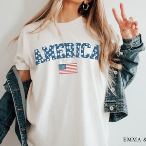 Comfort Colors Fourth of July Shirt, America Shirt, Fourth of July Retro Shirt, Red White and Blue, 4th of July Graphic Tees, USA Flag Shirt