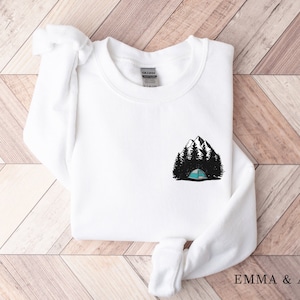 Mountain Crewneck Sweatshirt, Camping Sweatshirt for Women, Mountain Sweater, Outdoors, Nature Sweatshirt, Mountain Shirt, Nature Lover Gift