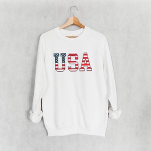 Moletom 4 de julho, camisa dos EUA, camisa 4 de julho, camiseta com bandeira americana, camisa 4 de julho, Memorial Day, moletom patriótico com gola redonda
