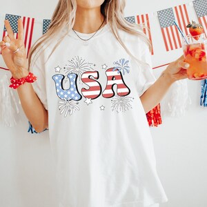 Retro USA Comfort Colors Shirt, 4th of July Shirt, Funny Fourth of July, Oversized Tshirt, America Shirt, Patriotic Shirt, Independence Day