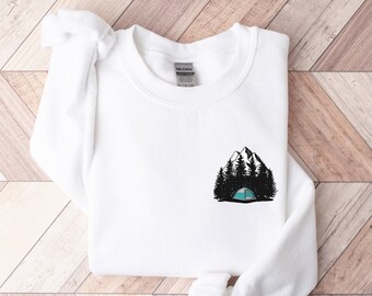 Mountain Crewneck Sweatshirt, Camping Sweatshirt voor vrouwen, Mountain Sweater, Outdoors, Natuur Sweatshirt, Mountain Shirt, Natuur Lover Gift