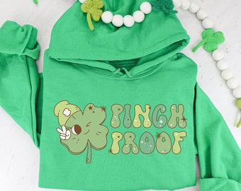 Retro St Patricks Day Hoodie, Lucky Sweatshirt, Shamrock Shirt, Womens St Patricks Day, St Patricks Day Sweatshirt, St Pattys Day
