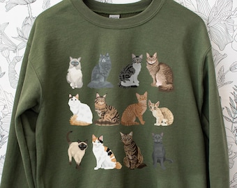 Cat Sweatshirt, Cat Sweater, Cat Crewneck Sweatshirt, Cat Shirt, Cat Mom Gift, Cat Lover Gift, Cat Mama Shirt, Cat Tee, Kitty Sweatshirt