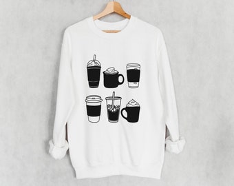 コーヒー スウェットシャツ、But First Coffee セーター、コーヒー愛好家へのギフト、Coffee Please シャツ、レディース グラフィック コーヒー スウェットシャツ、コーヒー シャツ