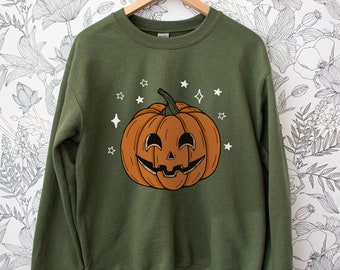 Pumpkin Sweatshirt, Pumpkin Sweater, Jack-o-Lantern Sweatshirt, Halloween Crewneck Sweatshirt, Halloween Sweater, Spooky Season, Fall Shirts