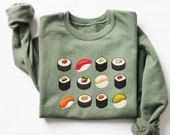 Moletom de sushi, camisa de sushi, amante de sushi, presentes japoneses, presentes de comida, sashimi, camisa engraçada, suéter de sushi, camiseta de sushi, presentes de sushi