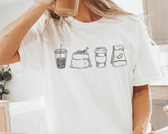 Comfort Colors Coffee Shirt, Coffee Graphic Tee, Retro Tee, Barista Shirt, Gift for Her, Trendy Graphic Shirt, Coffee Lover Gift, Fall Shirt