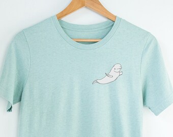 Camicia Beluga Whale, T-Shirt Balena, Camicia Vita Marina, Salva oceano, Regalo Biologia Marina, Camicia Animal Lover, Camicia Sea Animal