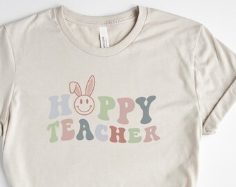 Paasshirt, hoppig leraarshirt, retro leraarshirt, paashaas, leraar paasshirt, paasleraar shirt, leraar geschenken