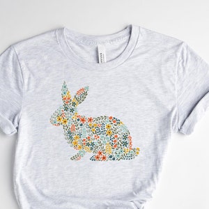 Rabbit Shirt, Bunny Shirt, Easter Shirt for Women, Floral Bunny Shirt, Rabbit Tshirt, Rabbit Lover Gift, Botanical Bunny, Easter Gifts