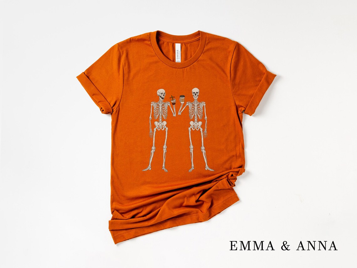 Skeleton Drinking Coffee Shirt Skeleton Shirt Halloween - Etsy