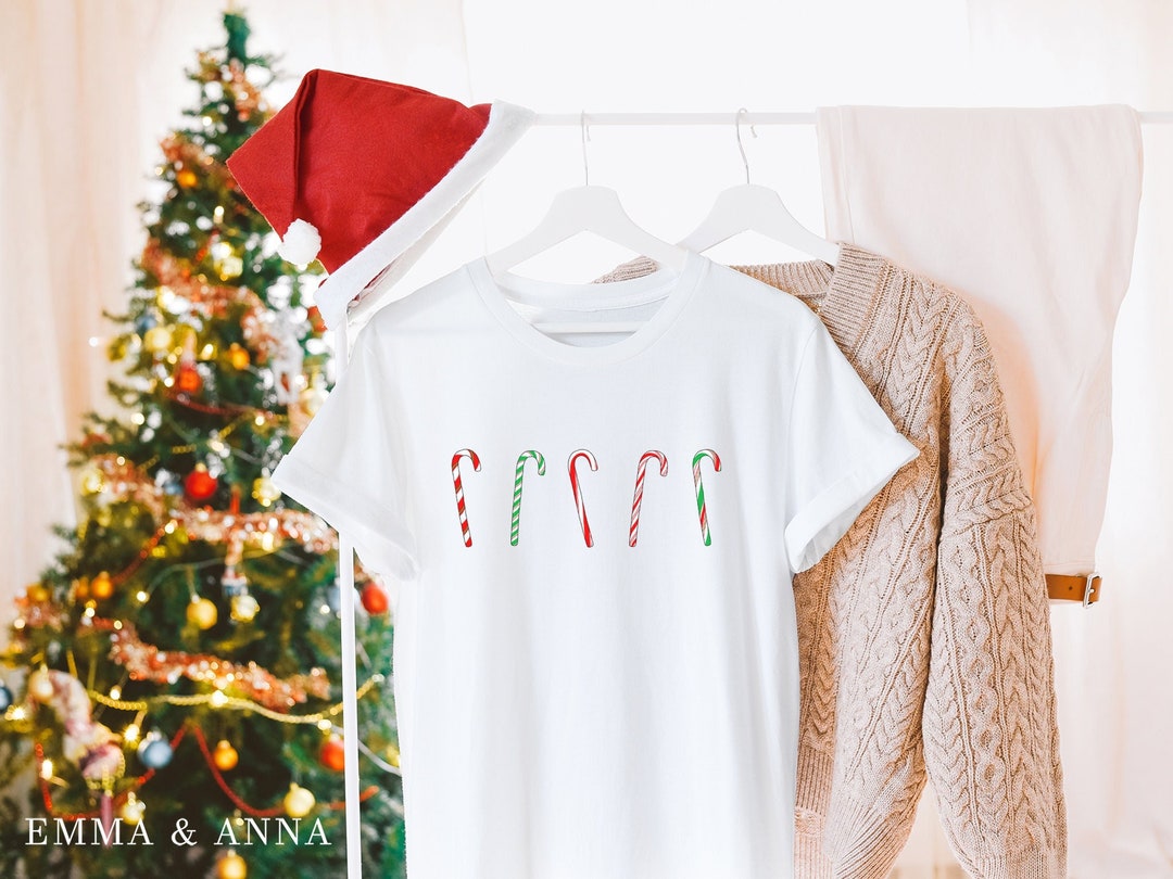 Candy Cane Shirt, Christmas Shirts for Women, Christmas T-shirt, Holiday  Shirt, Christmas Graphic Tee, Ladies Christmas Shirt - Etsy