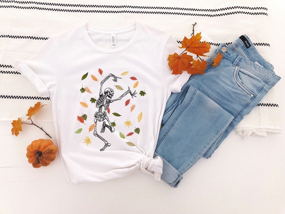Skeleton Shirt, Dancing Skeleton T-Shirt, Halloween Shirt, Funny Halloween Shirt, Halloween Crewneck, Fall Skeleton Shirt, Spooky Season