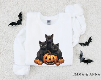 Sweat à Capuche Halloween "Have FaBOOlous Halloween" - Fantôme, Citrouille, Chat Noir, Unisexe