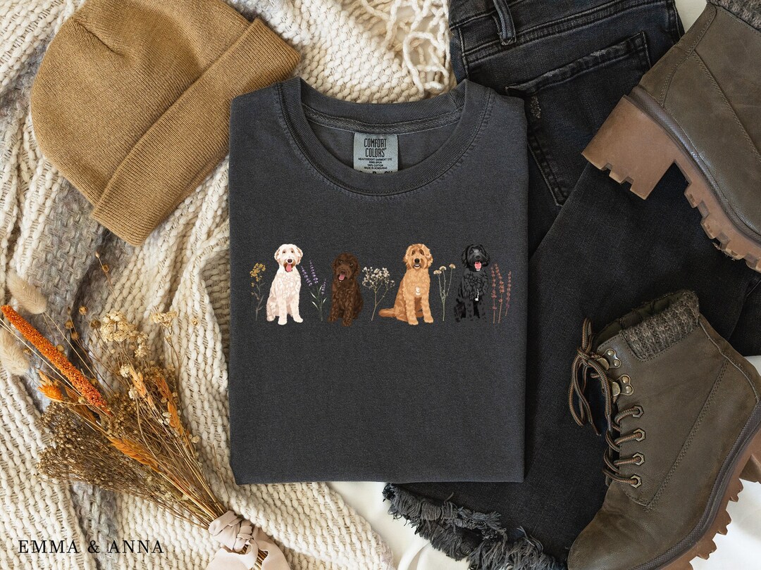 Cottagecore Golden Doodle Shirt, Floral Golden Doodle Tshirt, Golden ...