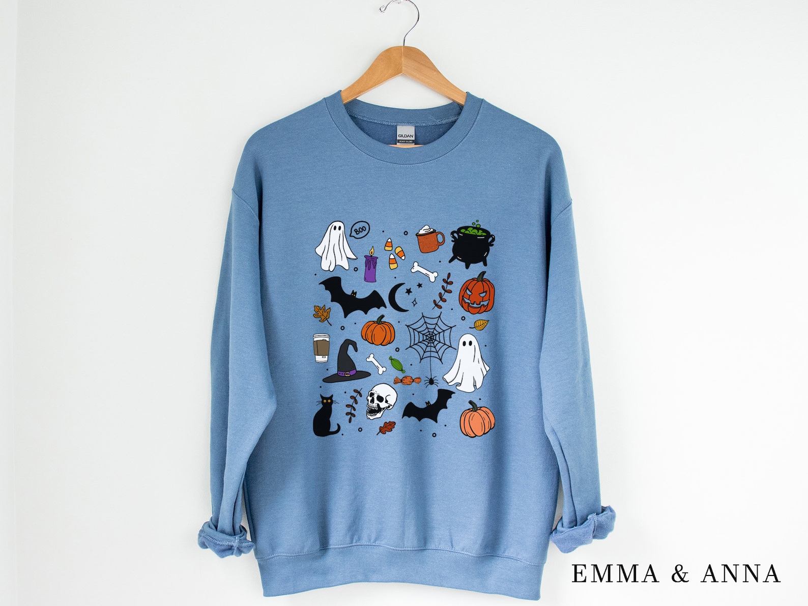 Halloween Crewneck Sweatshirt Halloween Sweater Spooky Etsy