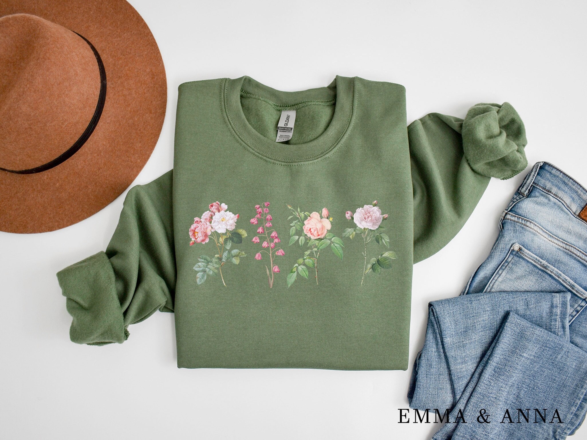 Wildflower Sweatshirt, Cottagecore Clothing, Botanical Sweatshirt ...