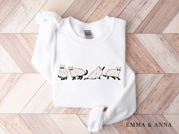 Halloween Sweatshirt Cat Sweatshirt 