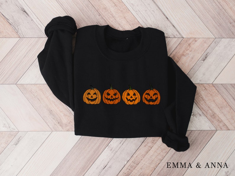 Pumpkin Sweatshirt, Pumpkin Sweater, Jack-o-Lantern Sweatshirt, Halloween Crewneck Sweatshirt, Halloween Sweater, Spooky Season, Fall Shirts Black