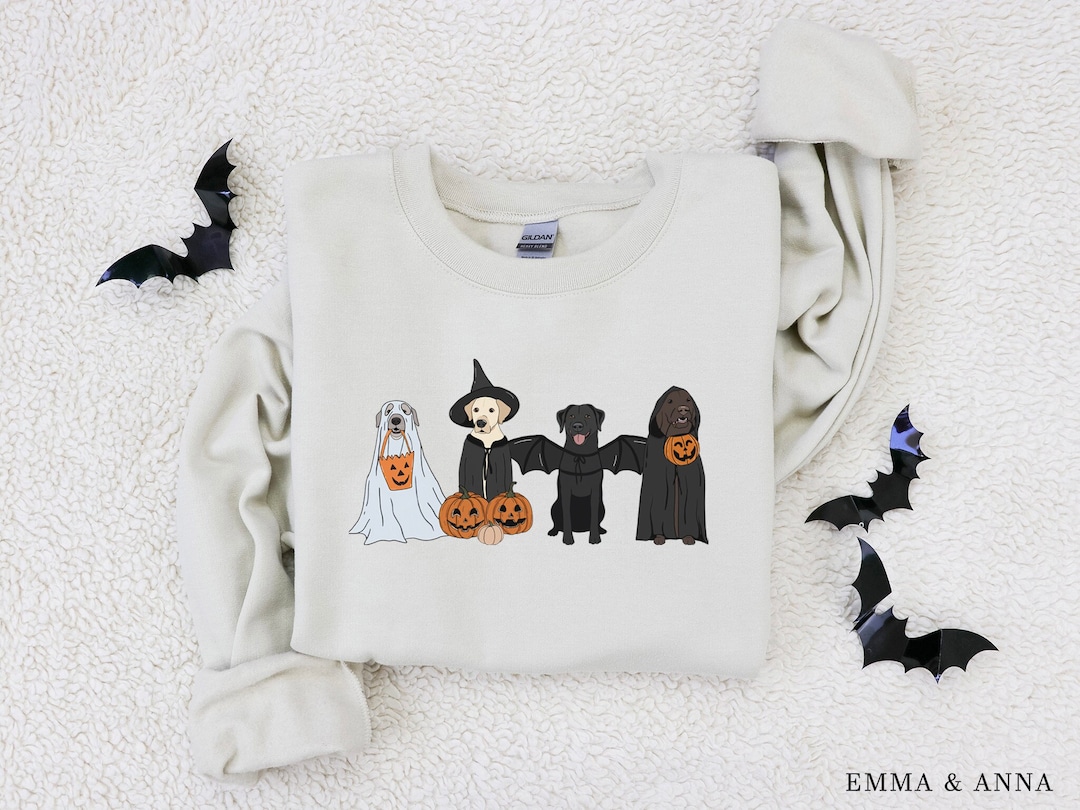 Halloween Sweatshirt, Ghost Dogs Sweatshirt, Halloween Dog, Halloween