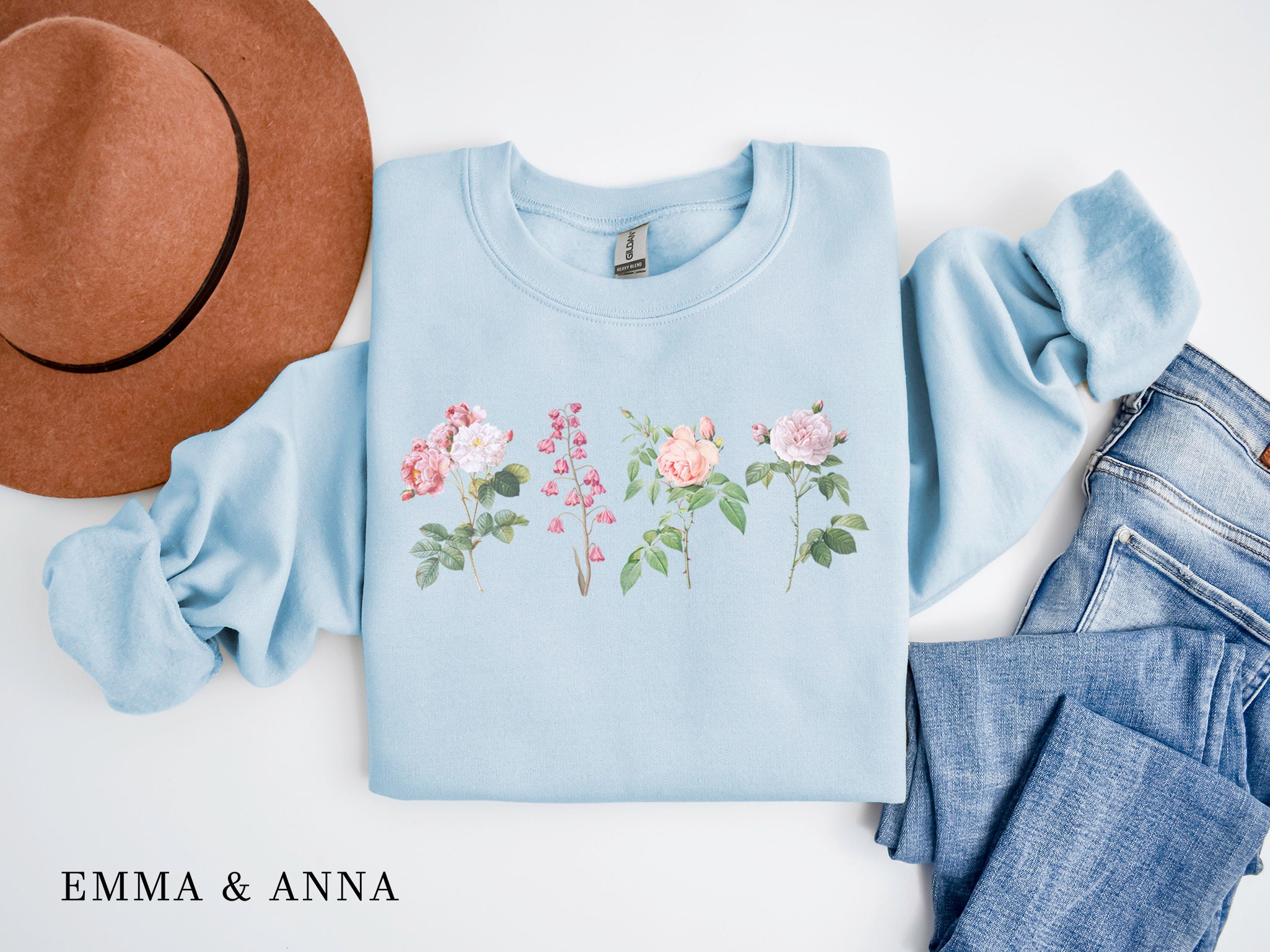 Wildflower Sweatshirt, Cottagecore Clothing, Botanical Sweatshirt ...