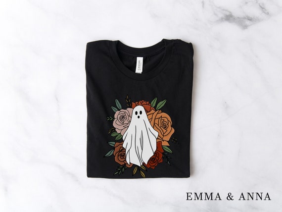 Floral Ghost Shirt, Ghost Shirt, Halloween Shirt, Fall Shirts, Spooky Season Shirt, Trick or Treat, Halloween Party Shirt, Halloween Clothes