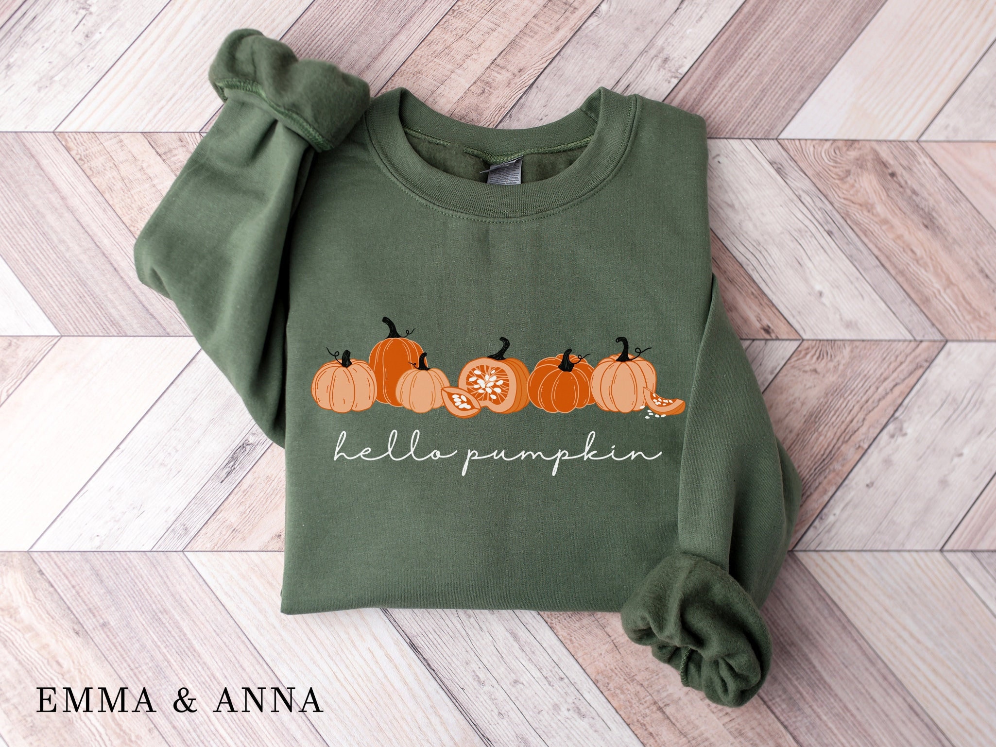 Women Hello Pumpkin Sweatshirt Fall 
