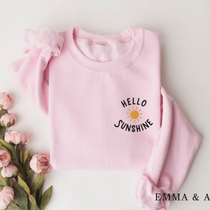 Hello Sunshine Sweatshirt Gift for Her Cute Sweatshirts for - Etsy