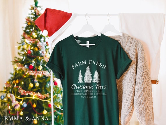 Christmas Gift Women's Christmas Shirt Cute Christmas Shirt Holiday, Christmas Sweater Farm Fresh Christmas Trees Sweatshirt