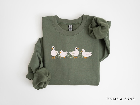 Duck Sweatshirt, Goose Sweatshirt, Animal Lover Gift, Farm Animal, Gift for Duck Lover, Floral Duck Sweater, Cottagecore Shirt, Gift for Her
