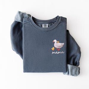 Embroidered Mama Shirt, Duck Mama Shirt, Mothers Day Gift, Mom Tshirt, Gift for Mom, Duck Lover Gift, Mama and Kids, Pregnancy Announcement image 2